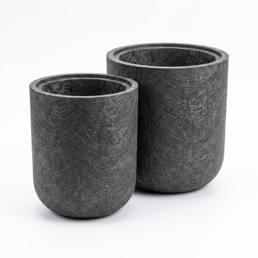 Machined rigid carbon felt insulation cylinder 2